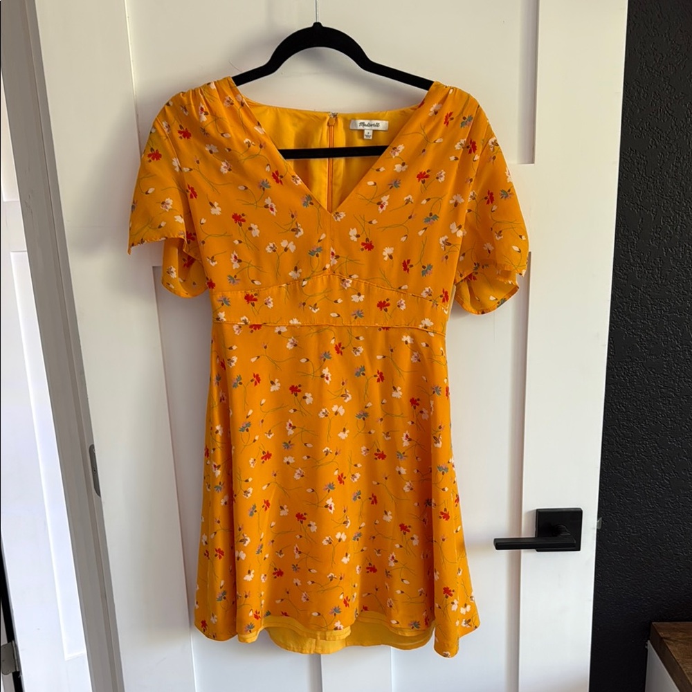 Madewell Floral Yellow Dress Size 2